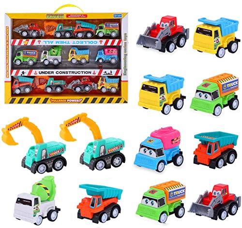 Herefun 12 Pcs Mini Coches Cars, Mini Die Cast Set, Juego de Coches de Juguete Vehículos, Tire hacia Atrás Coches de Juguetes para 3 años Niños Niñas