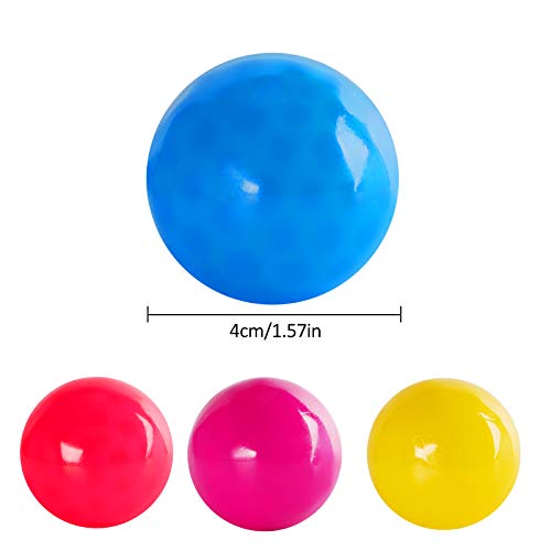 Herefun 8 Piezas Bola para Aliviar el Estrés, 4 Colores Juguetes de Descompresión, Bolas Fluorescentes Stickytarget, Juguete Antiestrés de Bola para Adultos y Niños (Color1)