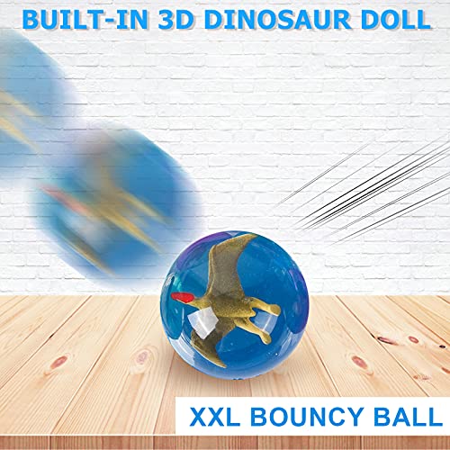 Herefun Bolas Rebotadoras, 10 Pcs Dinosaurios Pelotas Saltarinas y 10Pcs Pegatinas de Dinosaurio, 45 mm Bouncy Ball, Pelota de Goma, Party Bag Filler para Premios Niños Cumpleaños Regalos de Fiest