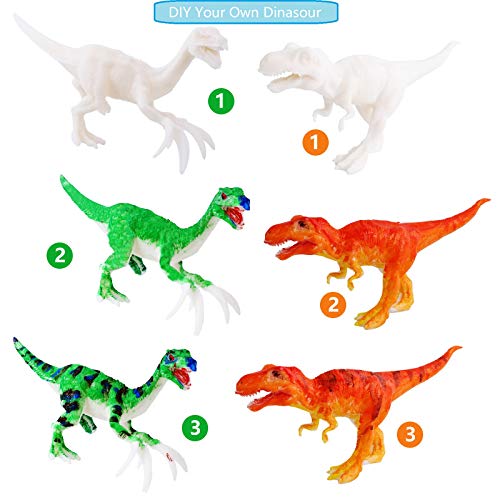 Herefun Pintar Dinosaurio Juguetes para Niños, Kit Juguetes de Dinosaurios de Pintura 3D Juguetes Dinosaurios Creativo Dinosaurio Pintar Juguetes Kit Regalos de Juguetes Dinosaurios para Niños, Niñas