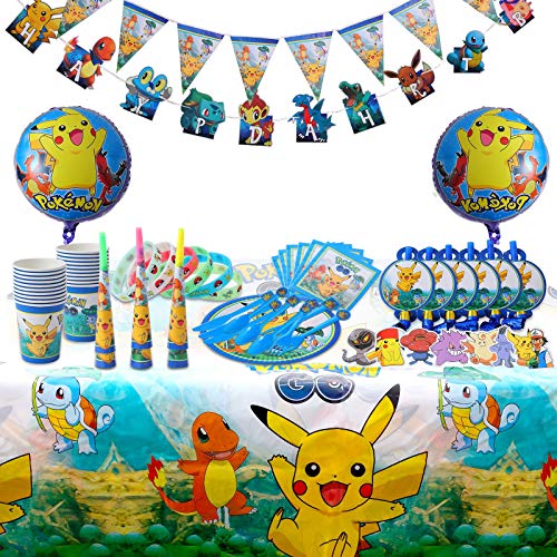 Hereneer 172 Piezas Decoración de Fiesta de Team, Party Supplies Set, Artículos para Fiestas para Niños, Vajilla de Fiesta de cumpleaños con Globos Pegatinas