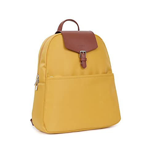 Hexagona Paris Mujer-Colección Pop-Amarillo-De Nylon-2 Tirantes 1 Asa no Ajustable Bolso de Mano-Mochila Bandolera, L : 29,5 x h : 34 x P : 11,5 cm