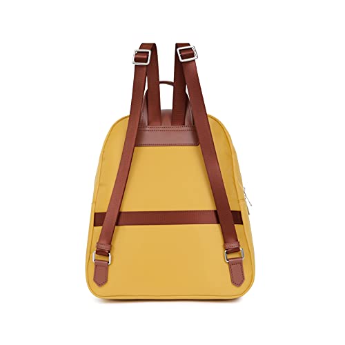 Hexagona Paris Mujer-Colección Pop-Amarillo-De Nylon-2 Tirantes 1 Asa no Ajustable Bolso de Mano-Mochila Bandolera, L : 29,5 x h : 34 x P : 11,5 cm