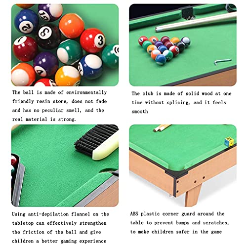 HEZHANG Juego de Billares Infantiles, Mesa de Descompresión Interior Snooker Billiard Mesa de Billar con Accesorios, para Niños de 3 a 8 Años, Juegos de Mesa de Arcade de Fieltro Verde