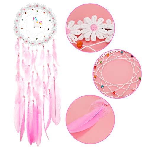 Hifot DIY Unicornio Atrapasueños Manualidades Adornos Colgantes, Hogar Juegos de Manualidades, Handmade Regalo Dream Catchers Arte