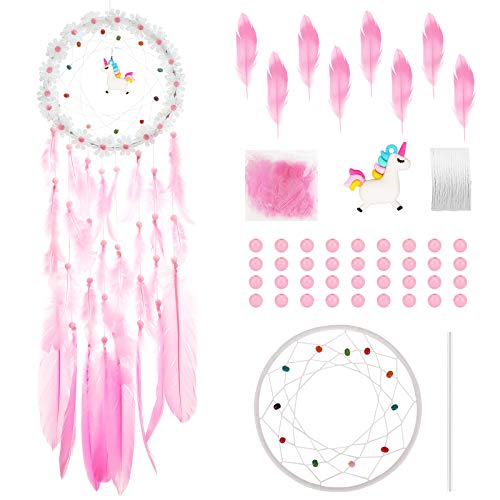 Hifot DIY Unicornio Atrapasueños Manualidades Adornos Colgantes, Hogar Juegos de Manualidades, Handmade Regalo Dream Catchers Arte