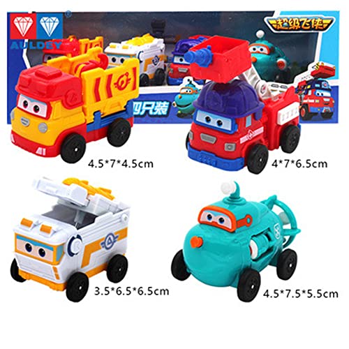 HIL Mini Super Wings Juego De Vagones De Fricción Sparky Remi Rover Willy Set Caja De Regalo Submarino Vehículo De Ingeniería Juguete Robot De Deformación Regalo Creativo