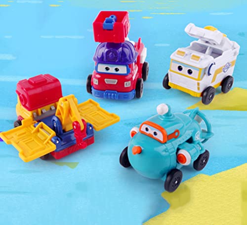 HIL Mini Super Wings Juego De Vagones De Fricción Sparky Remi Rover Willy Set Caja De Regalo Submarino Vehículo De Ingeniería Juguete Robot De Deformación Regalo Creativo