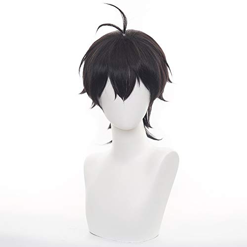 HIROAKIYA Miya Chinen Wig, Skate SK8 the Infinity Miya Chinen Cosplay Wig with Wig Cap, Peluca Negra Corta Cosplay Anime