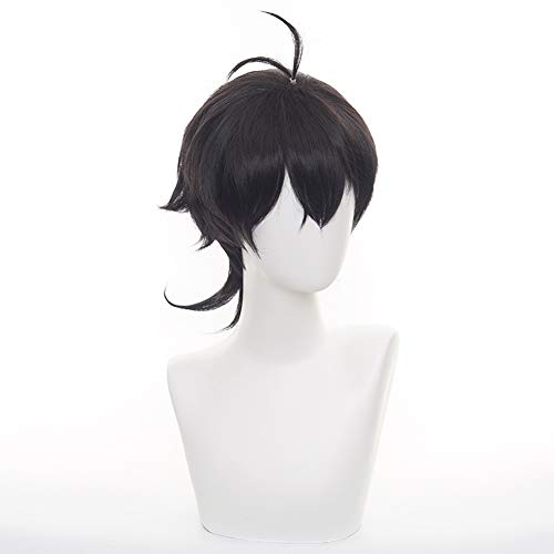 HIROAKIYA Miya Chinen Wig, Skate SK8 the Infinity Miya Chinen Cosplay Wig with Wig Cap, Peluca Negra Corta Cosplay Anime