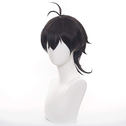 HIROAKIYA Miya Chinen Wig, Skate SK8 the Infinity Miya Chinen Cosplay Wig with Wig Cap, Peluca Negra Corta Cosplay Anime