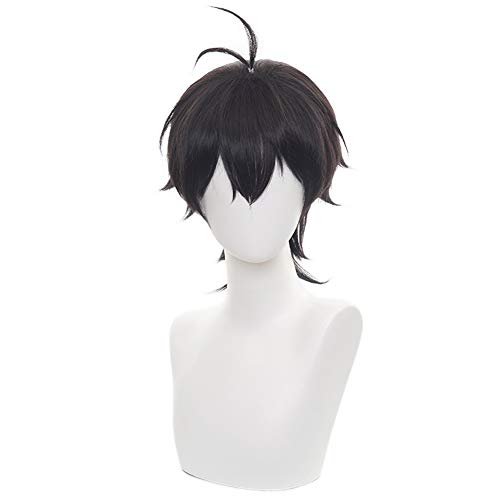 HIROAKIYA Miya Chinen Wig, Skate SK8 the Infinity Miya Chinen Cosplay Wig with Wig Cap, Peluca Negra Corta Cosplay Anime