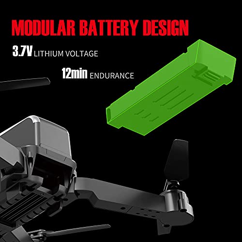 HJ95 - Dron plegable con motor de cepillo, vuelo lateral, luz LED, modo sin cabeza, retorno de una tecla, retención de altura, rotación de 360°, para principiantes y adultos, sin cámara