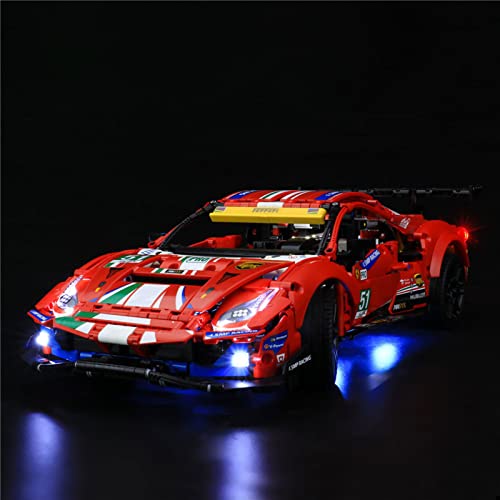 HLEZ Juego De Luces para Lego Ferrari 488 GTE AF Corse #51" Compatible con Ladrillos De Construcción Lego Modelo 42125, Juego De Legos No Incluido