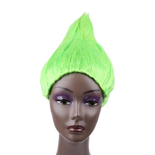 Holibanna 1 Unidad Peluca de Trolls Unisex para Adultos Peluca de Amapola de Colores para Halloween Accesorio de Vestido de Fantasía (Verde)