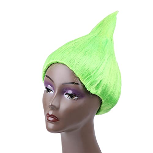 Holibanna 1 Unidad Peluca de Trolls Unisex para Adultos Peluca de Amapola de Colores para Halloween Accesorio de Vestido de Fantasía (Verde)