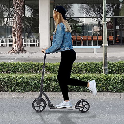 HOMCOM Adolescentes Adulto Kick Scooter Plegable Altura Ajustable Marco De Aluminio Paseo En Juguete para 14+ - Negro