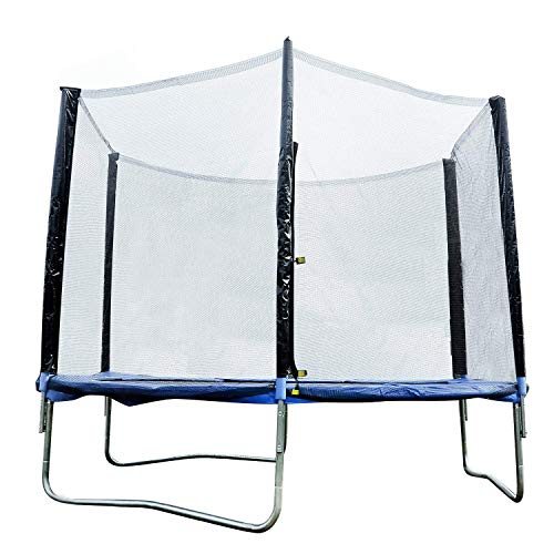 HOMCOM Cama Elástica Ø244cm + Red de Seguridad Set Trampolín para Jardín Carga Máx. 100Kg Azul y Negro