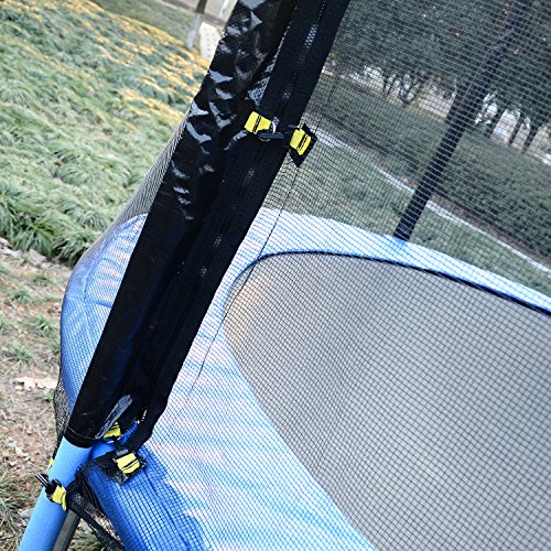 HOMCOM Cama Elástica Ø244cm + Red de Seguridad Set Trampolín para Jardín Carga Máx. 100Kg Azul y Negro