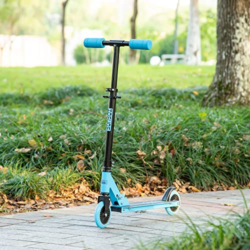 HOMCOM Patinete para Niños de +3 Años Plegable Scooter de 2 Ruedas con Manillar Altura Ajustable Freno Posterior y Pedal Antideslizante Carga 50 kg 67,7x34x79,5-89,5 cm Azul