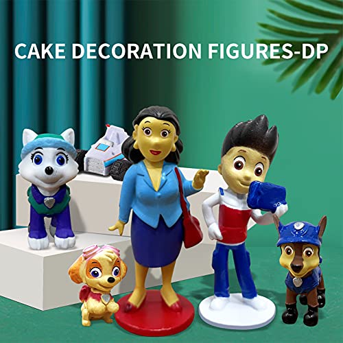 HONGECB Paw Patrol Adornos Decoración Tartas Infantiles Minifiguras Patrulla de Perros Cupcake Toppers, Dibujos Animados De Tartas Para Fiestas, Diy Paw Tema Decoración De Tartas