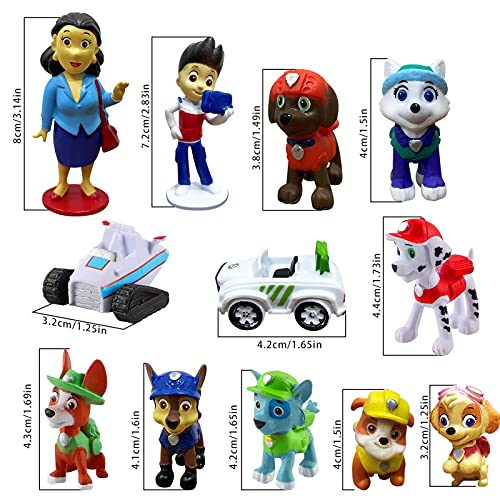 HONGECB Paw Patrol Adornos Decoración Tartas Infantiles Minifiguras Patrulla de Perros Cupcake Toppers, Dibujos Animados De Tartas Para Fiestas, Diy Paw Tema Decoración De Tartas