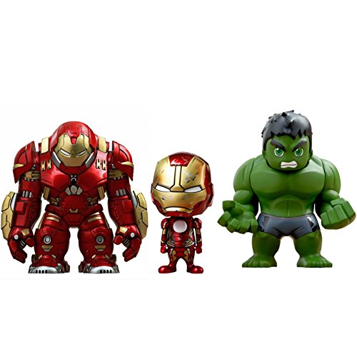 Hot Toys - Figurine Marvel Avengers Age of Ultron - Pack de 3 Cosbaby Hulk / Iron Man Mark XLIII / Hulkbuster 14cm - 4897011176987