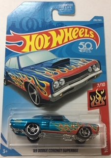 Hot Wheels 2018 HW Flames 7/10 '69 Dodge Coronet Superbee 206/365