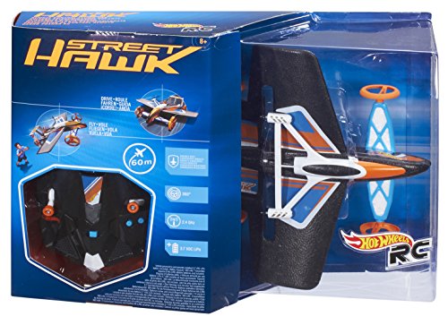 Hot Wheels - Avión Coche de radiocontrol Hawk Street, 44 x 30 cm (Mattel CJD87-0)