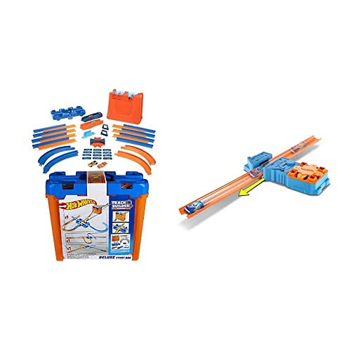 Hot Wheels Track Buider Caja De Acrobacias Deluxe, Accesorios para Pistas De Coches De Juguete, Color/Modelo Surtido + Track Builder, Pack De Accesorios para Pistas Booster