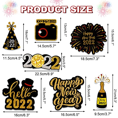 HOWAF 2022 Año Nuevo Decoración para Nochevieja, 30pcs Año Nuevo Colgante Remolino Decoración de Techo Año Nuevo Oro Negro Adornos de Espirales Serpentinas para Año Nuevo Fiesta