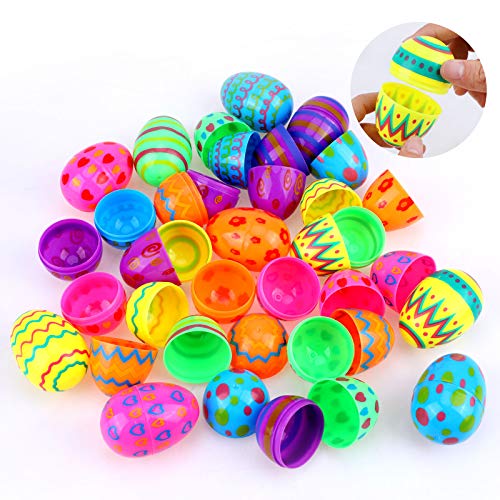 HOWAF Huevo de Pascua, Huevos de Plástico Colores Rellenables para Pascua, Decoración de Huevos de Pascua, para la Búsqueda de Huevos de Pascua, niños Regalos de Fiesta Pascua