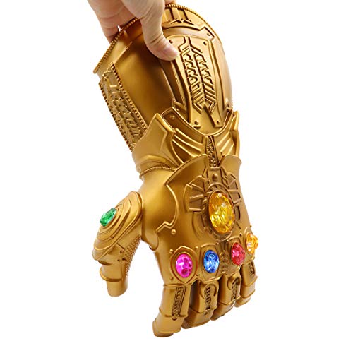 Hpparty 2019 Ironman Infinity Guantelete Thanos guante – Separable magnético con piedras infinitas versión-3 modos de luz intermitente (dorado)