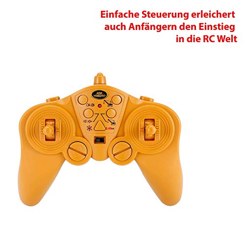 HSP Himoto Excavadora de orugas teledirigida de 9 canales, 2,4 GHz, excavadora, vehículo de obras, juego completo, incluye mando a distancia, batería y cable de carga