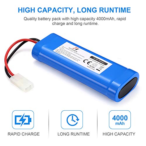 HT TopHinon 4000mAh 7.2V NiMH RC Paquete de Carreras de Baterías para Modelos de Coches, Aviones, Robots (Juguetes), Batería de Alto Rendimiento RC + Posavasos como Regalo