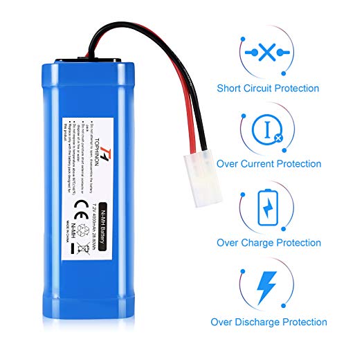 HT TopHinon 4000mAh 7.2V NiMH RC Paquete de Carreras de Baterías para Modelos de Coches, Aviones, Robots (Juguetes), Batería de Alto Rendimiento RC + Posavasos como Regalo