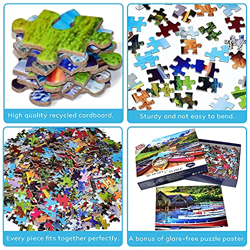 HUADADA Puzzle de 1000 Piezas | Italy Alpine Lake | 1000 puzles clásicos Coloridos (70 x 50 cm)