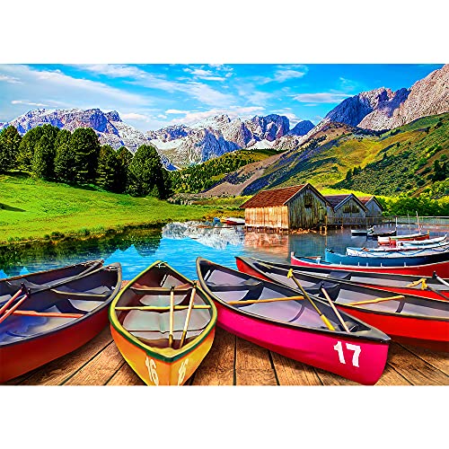 HUADADA Puzzle de 1000 Piezas | Italy Alpine Lake | 1000 puzles clásicos Coloridos (70 x 50 cm)