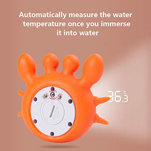 Huahau Termómetro De Baño Tri Color Fahrenheit Y Celsius Bañera Preciosa Termómetro Termómetro Termómetro Cangrejo Forma Cangrejo Floating Bath Toy(Color:Cangrejo)