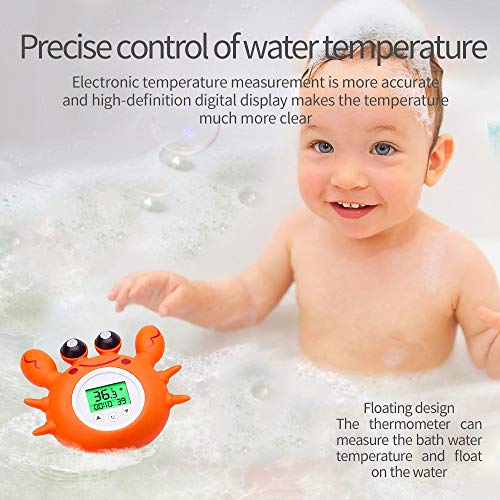 Huahau Termómetro De Baño Tri Color Fahrenheit Y Celsius Bañera Preciosa Termómetro Termómetro Termómetro Cangrejo Forma Cangrejo Floating Bath Toy(Color:Cangrejo)