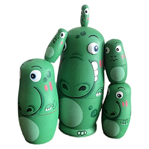 HUANHUI Matryoshka del Ruso Matrioskas Dinosaurio Nesting Muñecas Matryoshka Stacking Set Nested Set 6 Pieces Toys Hecho A Mano Regalo para Niños Muñecas Matrioska