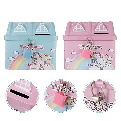 Hucha 1 unid Unicorn Coin Bank Adorable Dibujos Animados Casa Encantadora Money Box Saving Pot para Niños Cumpleaños Regalo Navidad Fiesta Accesorios Money Saving Box Piggy Bank Moneda Banco Piggy Ban