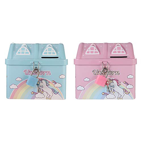 Hucha 1 unid Unicorn Coin Bank Adorable Dibujos Animados Casa Encantadora Money Box Saving Pot para Niños Cumpleaños Regalo Navidad Fiesta Accesorios Money Saving Box Piggy Bank Moneda Banco Piggy Ban