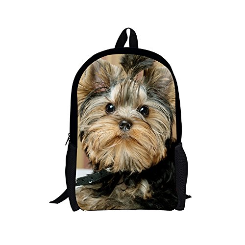 HUGS IDEA Mochila para cachorros Yorkshire Terrier para adolescentes y niñas