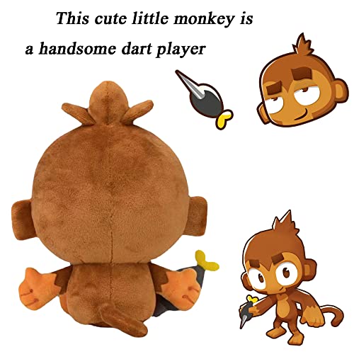 HUIO 6.2in ​​Dart Monkey Plush, Lindo Juguete de Peluche Bloons Regalo para niños y fanáticos (1 Piezas)