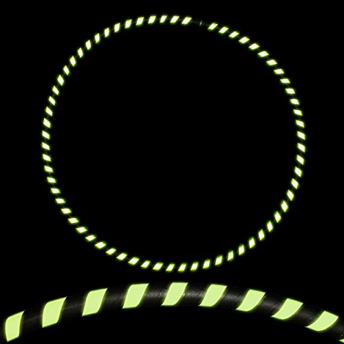 Hula Hoops para niños (Ultra-Grip/Glow Deco) – Aro de viaje para niños y adultos con peso (85 cm/33,5 pulgadas) – Hula Hoops para ejercicio, danza y fitness! (420 g) (brilla en la oscuridad)