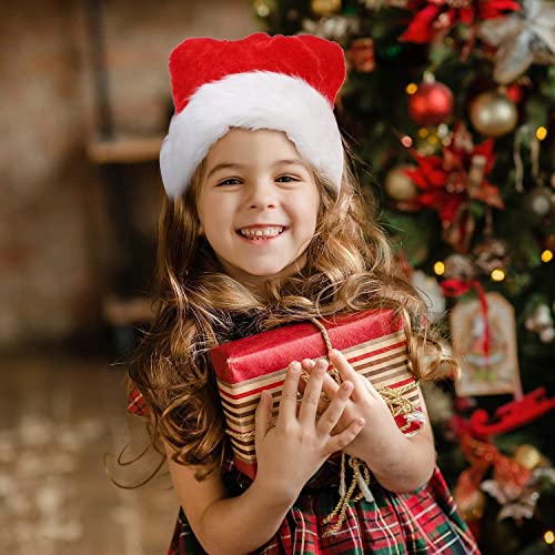 HUYIWEI 2 piezas de Gorros de Papa Noel,gorro de Papá Noel,Terciopelo Gorro Navideño,gorro de felpa de Papá Noel para adultos y niños,Cómodo de llevar,diseño clásico,40*28cm