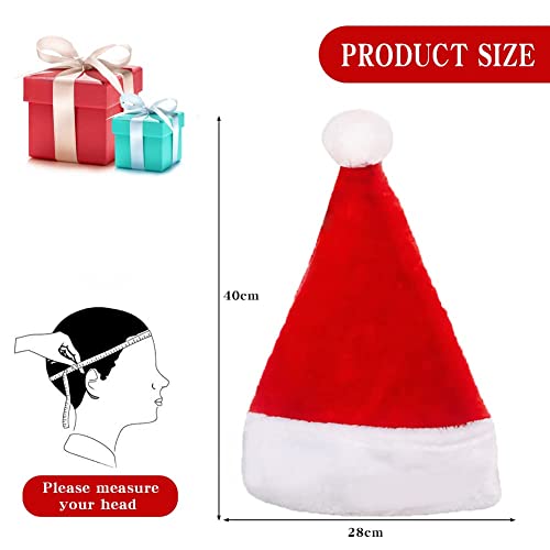 HUYIWEI Gorro de Navidad,2 Piezas de Gorro de Navidad de Felpa,Juego de Gorro de Navidad Unisex,Gorro de Invierno de Santa Para Adultos,Lindo,Suave y Agradable