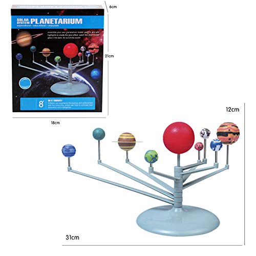 Hztyyier Juguete astronómico para niños, Bola Luminosa astronómica Ensamblaje de Ciencia Experimento científico Juguetes 9 Planetas Juguete del Sistema Solar maqueta del Sistema Solar