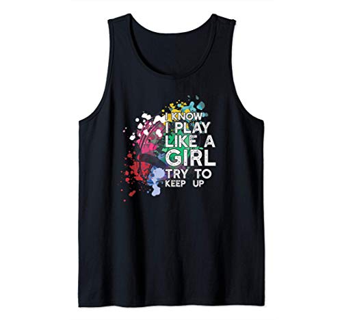 I KNOW I PLAY LIKE A GIRL TRY TO KEEP UP Fútbol Meme Camiseta sin Mangas